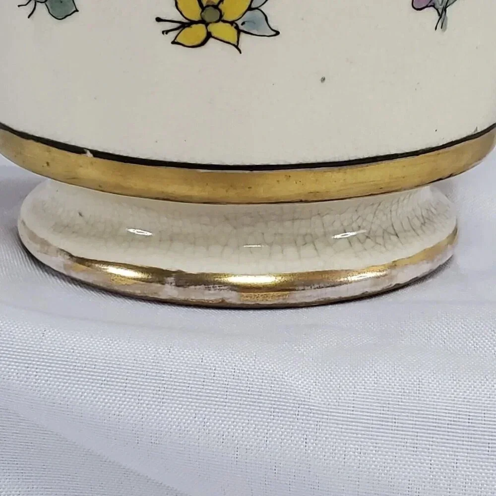 Antique J.H. Stouffer Hand Painted Floral  Vase Art Nouveau 8.5